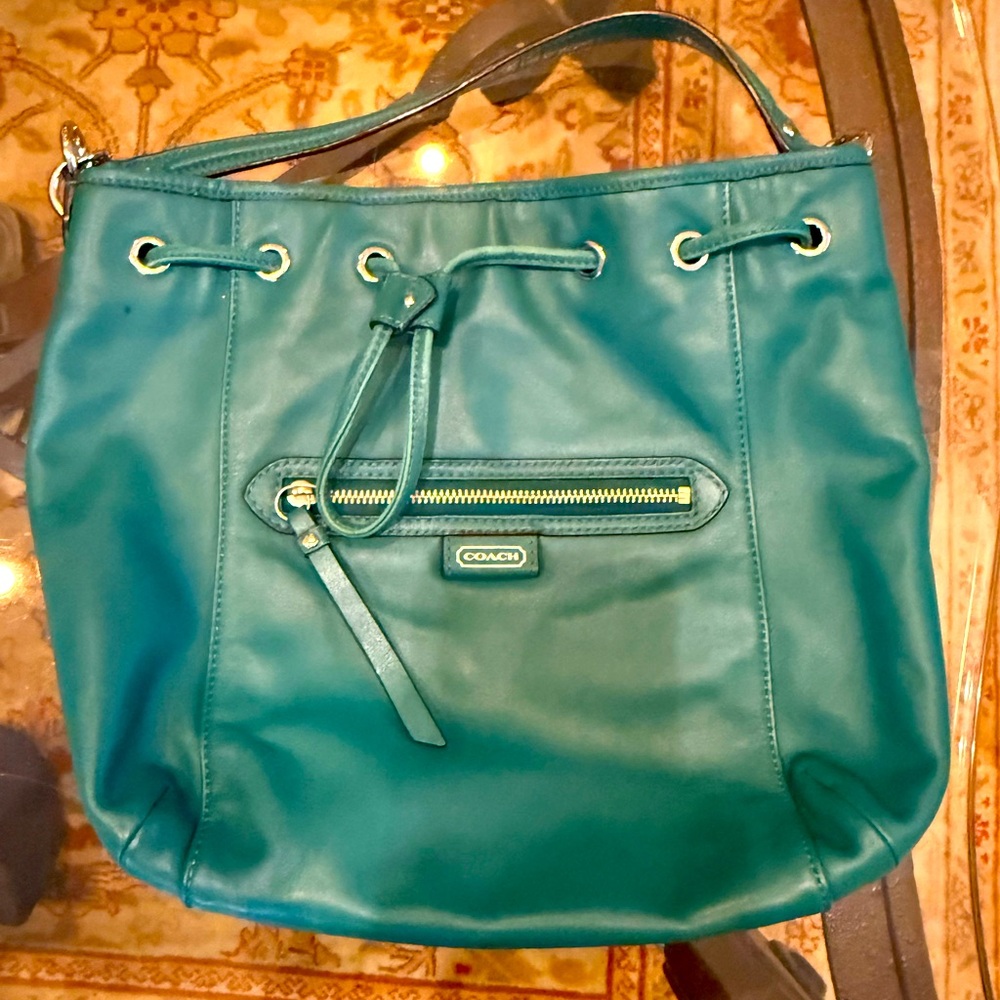 Coach Daisy Drawstring Jade Shoulder Bag 25661
